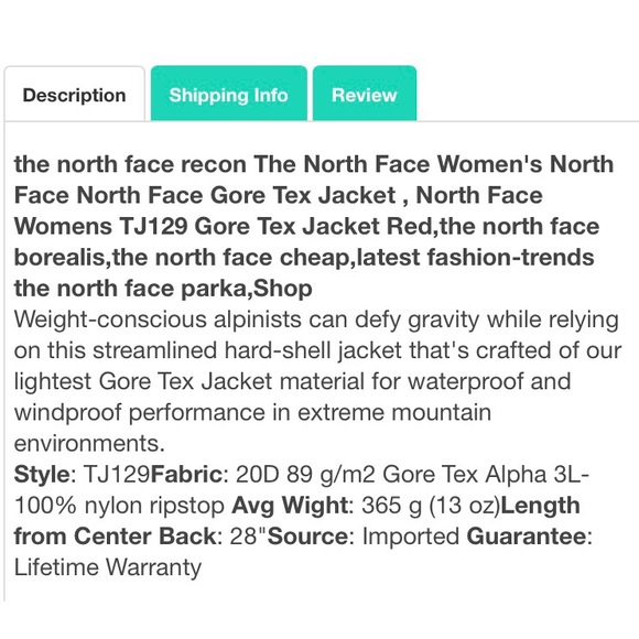 North Face red and gray Gore Tex rain jacket - Picture 2 of 8